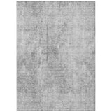 8' X 10' Gray Silver And Charcoal Abstract Washable Indoor Outdoor Area Rug