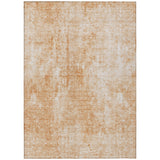 3' X 5' Terra Cotta Copper And Ivory Abstract Washable Indoor Outdoor Area Rug