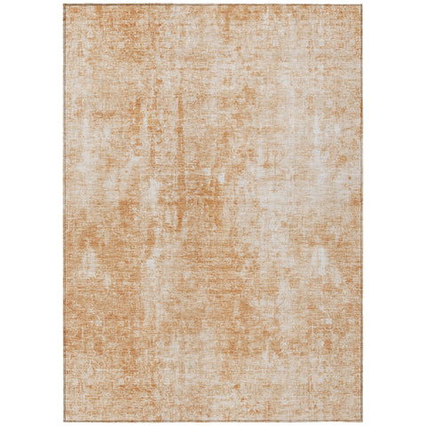 8' X 10' Terra Cotta Copper And Ivory Abstract Washable Indoor Outdoor Area Rug