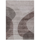 8' X 10' Brown Taupe And Beige Abstract Washable Indoor Outdoor Area Rug