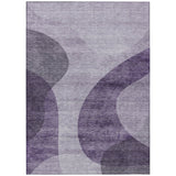 8' X 10' Purple Lavender And Eggplant Abstract Washable Indoor Outdoor Area Rug