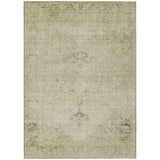 5' X 8' Beige Taupe And Brown Oriental Washable Indoor Outdoor Area Rug