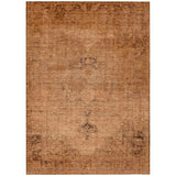 3' X 5' Copper Orange And Brown Oriental Washable Indoor Outdoor Area Rug