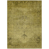 8' X 10' Gold Brown And Wheat Oriental Washable Indoor Outdoor Area Rug