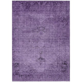 3' X 5' Purple Eggplant And Lavender Oriental Washable Indoor Outdoor Area Rug