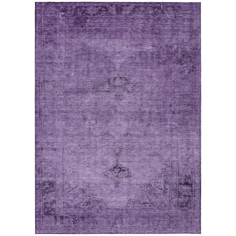3' X 5' Purple Eggplant And Lavender Oriental Washable Indoor Outdoor Area Rug