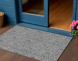 3' X 5' Gray Silver And Charcoal Floral Washable Indoor Outdoor Area Rug