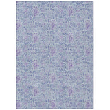 8' X 10' Sky Blue And Purple Floral Washable Indoor Outdoor Area Rug