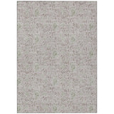 5' X 8' Taupe Beige And Brown Floral Washable Indoor Outdoor Area Rug