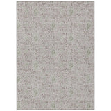 8' X 10' Taupe Beige And Brown Floral Washable Indoor Outdoor Area Rug