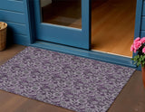 3' X 5' Eggplant Purple And Lilac Floral Washable Indoor Outdoor Area Rug