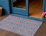 3' X 5' Purple Lilac And Lavender Floral Washable Indoor Outdoor Area Rug