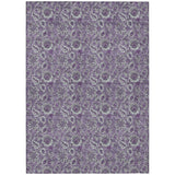 3' X 5' Purple Lilac And Lavender Floral Washable Indoor Outdoor Area Rug