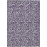 5' X 8' Purple Lilac And Lavender Floral Washable Indoor Outdoor Area Rug