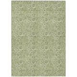 3' X 5' Green Blue And Ivory Floral Washable Indoor Outdoor Area Rug