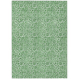 3' X 5' Green And Artichoke Green Floral Washable Indoor Outdoor Area Rug