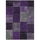 8' X 10' Eggplant Purple And Lilac Patchwork Washable Indoor Outdoor Area Rug