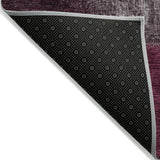 3' X 5' Merlot Burgundy And Gray Patchwork Washable Indoor Outdoor Area Rug