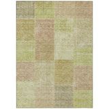 5' X 8' Green Copper And Mint Green Patchwork Washable Indoor Outdoor Area Rug