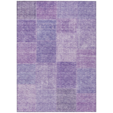 8' X 10' Lavender And Purple Patchwork Washable Indoor Outdoor Area Rug