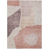8' X 10' Blush Pink And Mauve Abstract Washable Indoor Outdoor Area Rug