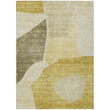 8' X 10' Gold Beige And Wheat Abstract Washable Indoor Outdoor Area Rug