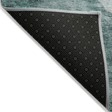8' X 10' Teal Blue Aqua And Mint Green Abstract Washable Indoor Outdoor Area Rug