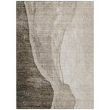 5' X 8' Taupe And Brown Abstract Washable Indoor Outdoor Area Rug