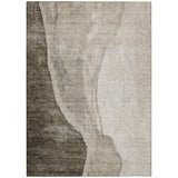 8' X 10' Taupe And Brown Abstract Washable Indoor Outdoor Area Rug