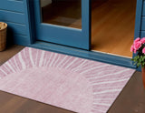 3' X 5' Blush Pink And Mauve Abstract Washable Indoor Outdoor Area Rug