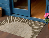 3' X 5' Brown Taupe And Beige Abstract Washable Indoor Outdoor Area Rug