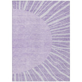 3' X 5' Lavender And Purple Abstract Washable Indoor Outdoor Area Rug