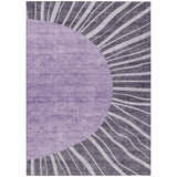 3' X 5' Purple Eggplant And Lavender Abstract Washable Indoor Outdoor Area Rug