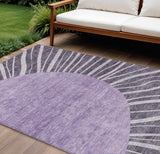 8' X 10' Purple Eggplant And Lavender Abstract Washable Indoor Outdoor Area Rug