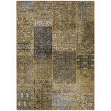 8' X 10' Brown Gray And Charcoal Patchwork Washable Indoor Outdoor Area Rug