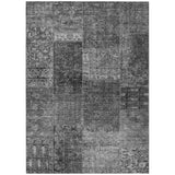 5' X 8' Gray Charcoal And Silver Patchwork Washable Indoor Outdoor Area Rug