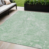 5' X 8' Mint Green Sage And Ivory Abstract Washable Indoor Outdoor Area Rug
