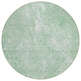 8' Mint Green Sage And Ivory Round Abstract Washable Indoor Outdoor Area Rug