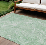 8' X 10' Mint Green Sage And Ivory Abstract Washable Indoor Outdoor Area Rug