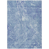 8' X 10' Sky Blue And Navy Blue Abstract Washable Indoor Outdoor Area Rug