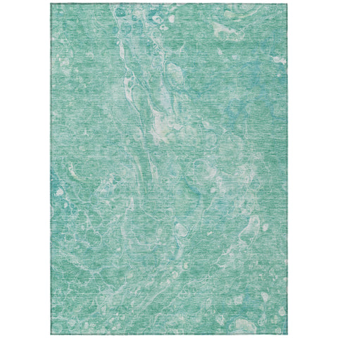 3' X 5' Teal Blue Aqua And Green Abstract Washable Indoor Outdoor Area Rug
