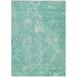 5' X 8' Teal Blue Aqua And Green Abstract Washable Indoor Outdoor Area Rug