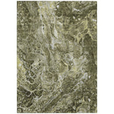 3' X 5' Taupe Chocolate And Beige Abstract Washable Indoor Outdoor Area Rug