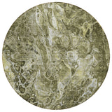 8' Taupe Chocolate And Beige Round Abstract Washable Indoor Outdoor Area Rug