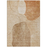 8' X 10' Orange Copper And Terra Cotta Abstract Washable Indoor Outdoor Area Rug