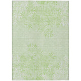 5' X 8' Mint Green Artichoke Green And Ivory Floral Washable Indoor Outdoor Area Rug