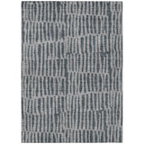 5' X 8' Charcoal And Gray Striped Washable Indoor Outdoor Area Rug