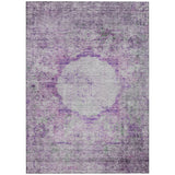 3' X 5' Purple Lavender And Gray Oriental Washable Indoor Outdoor Area Rug