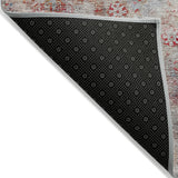 5' X 8' Red Gray And Blue Oriental Washable Indoor Outdoor Area Rug