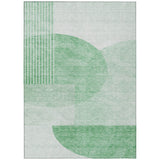 8' X 10' Green And Mint Green Geometric Washable Indoor Outdoor Area Rug